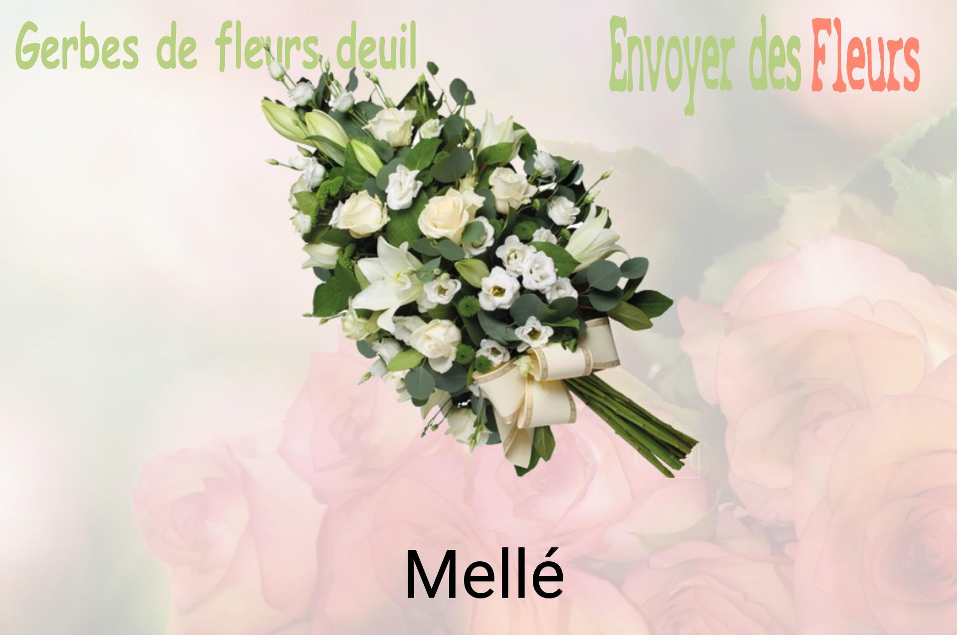 Gerbe de fleurs de deuil livrée à Mellé